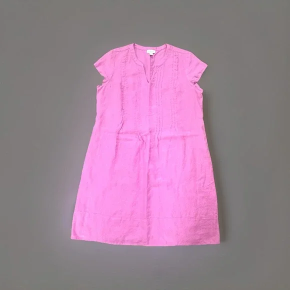 J.‎ Jill Love Linen Camellia Dress Womens Medium Trad Wife Minimalist Pockets - Picture 2 of 9